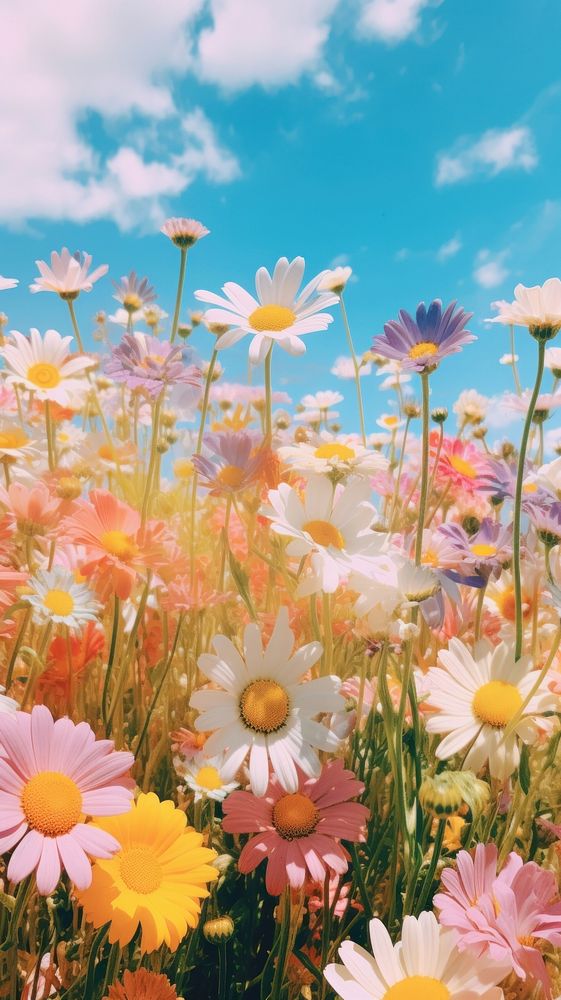 Flowers sky landscape outdoors. AI | Premium Photo - rawpixel