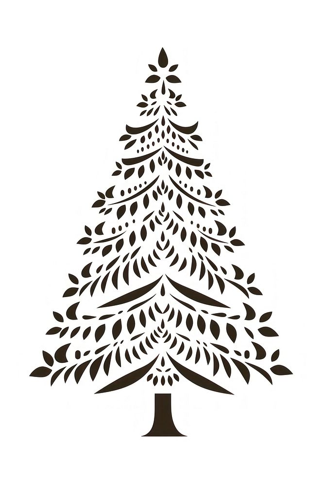 Christmas tree stencil shape plant. AI generated Image by rawpixel.