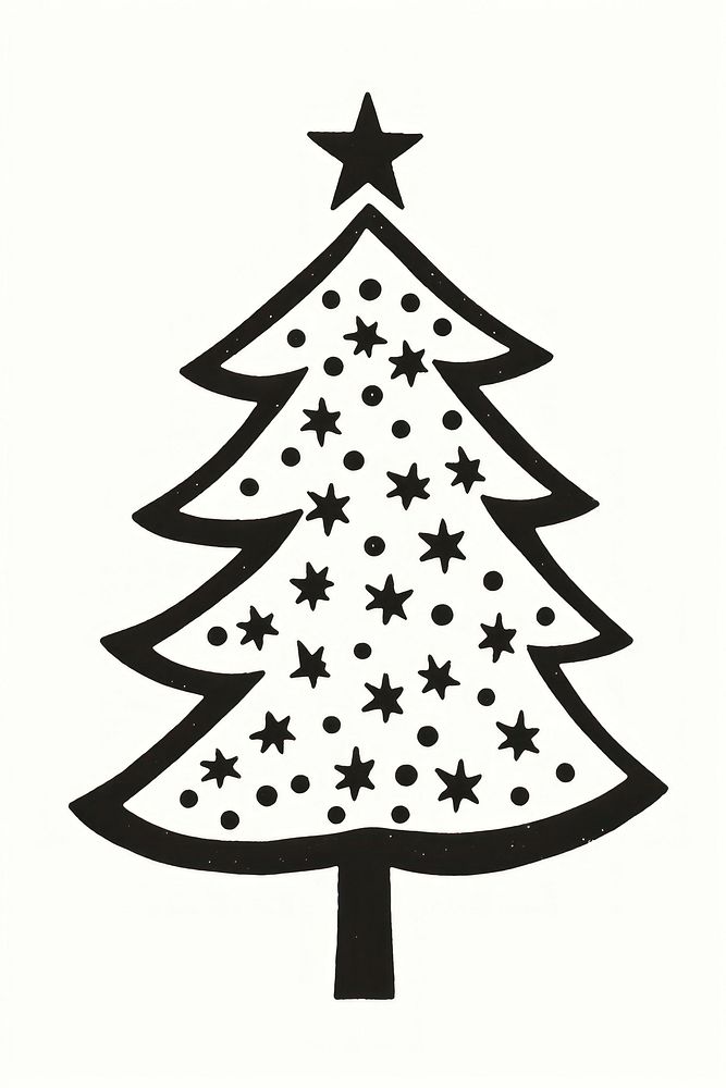 Christmas tree stencil symbol shape. AI generated Image by rawpixel.