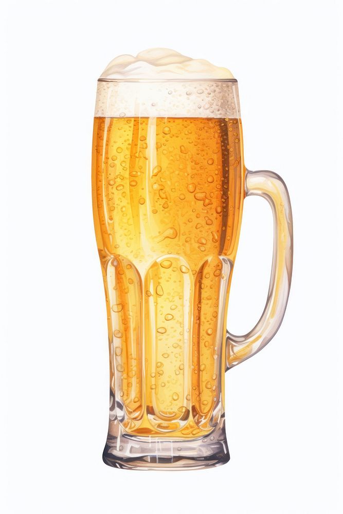 German beer glass drink lager white background. AI generated Image by rawpixel.