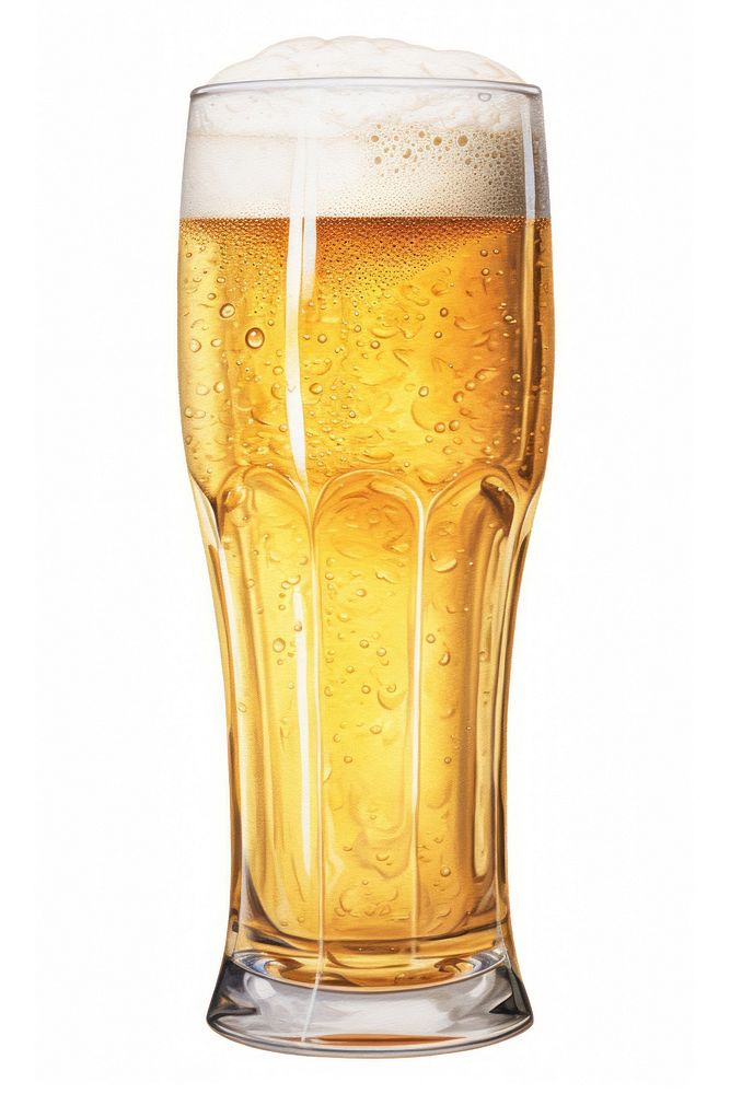 German beer glass lager drink white background. AI generated Image by rawpixel.