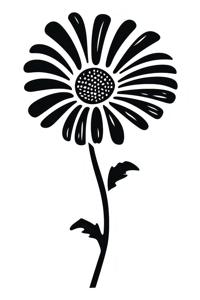 Daisy drawing stencil flower. AI generated Image by rawpixel.