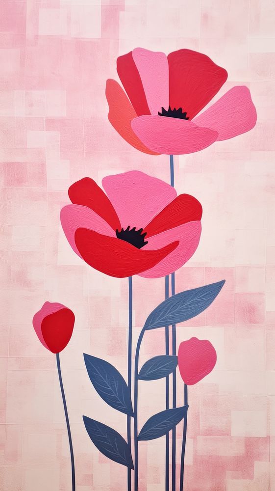 Flower painting poppy petal. AI generated Image by rawpixel.