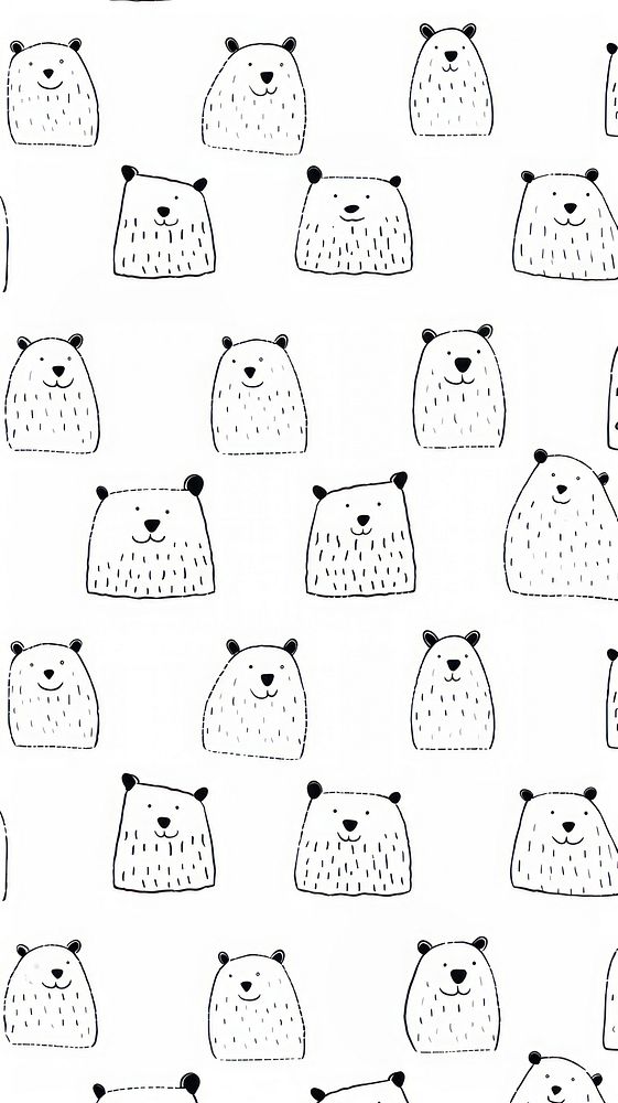 Bear backgrounds pattern drawing. AI generated Image by rawpixel.