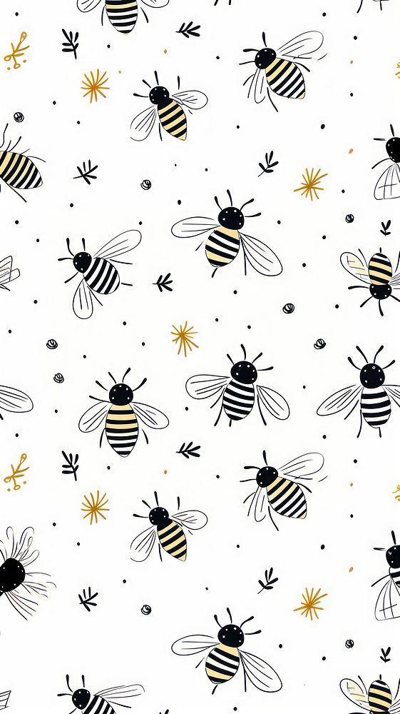 Bee backgrounds pattern animal. AI generated Image by rawpixel.