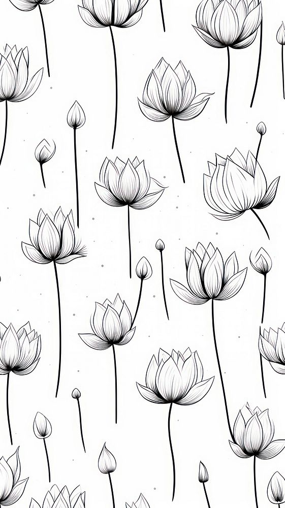 Lotus backgrounds pattern drawing. AI generated Image by rawpixel.