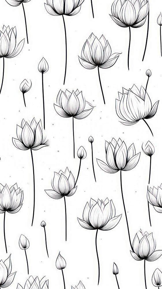 Lotus backgrounds pattern drawing. AI Free Photo Illustration rawpixel
