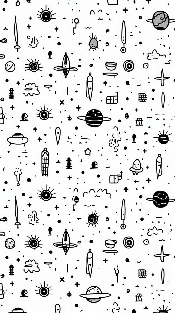 Space pattern doodle backgrounds. AI generated Image by rawpixel.