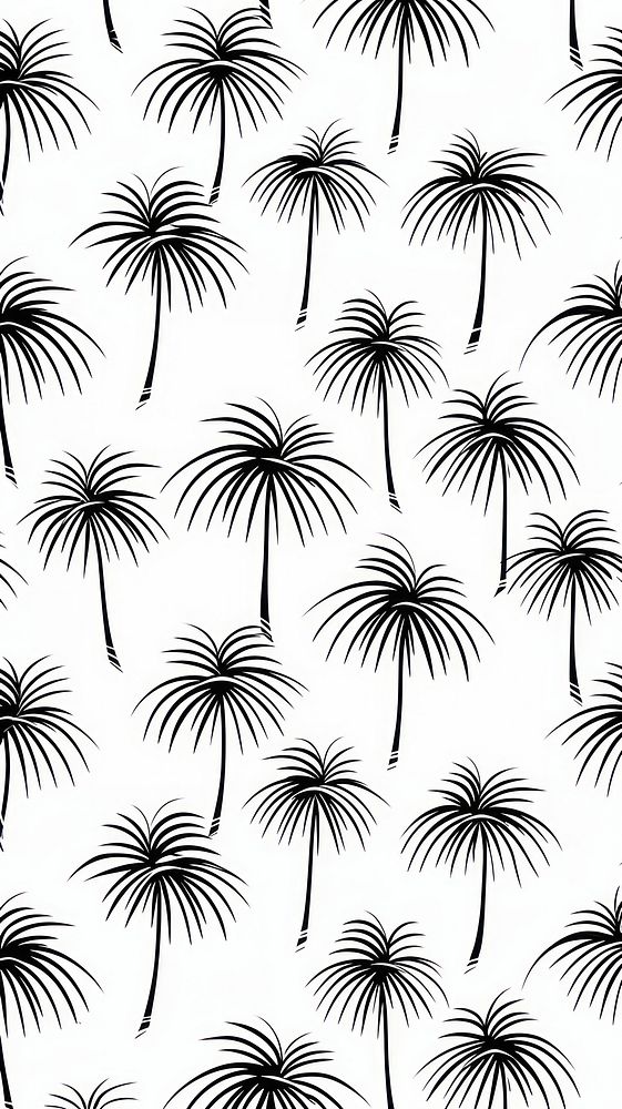 Palm tree pattern backgrounds drawing. AI generated Image by rawpixel.