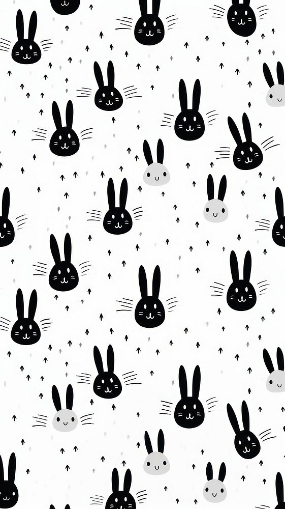Rabbit pattern backgrounds white. AI | Free Photo Illustration - rawpixel