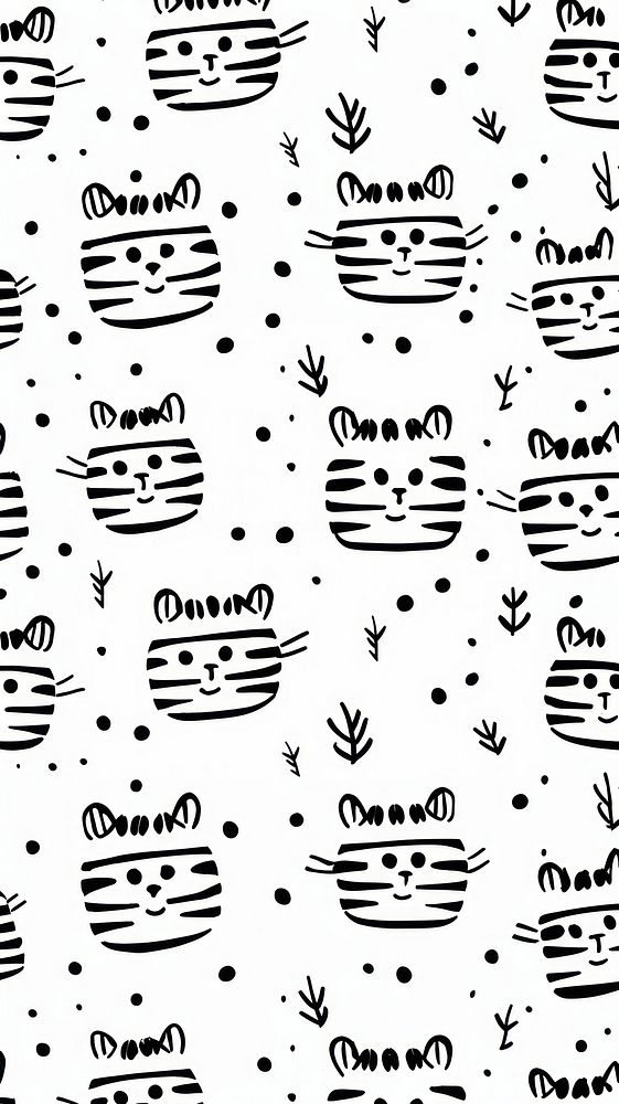 Tiger pattern backgrounds doodle. AI generated Image by rawpixel.