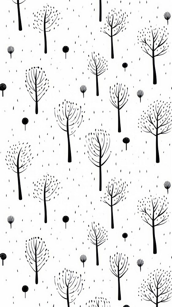 Tree pattern backgrounds drawing. AI generated Image by rawpixel.