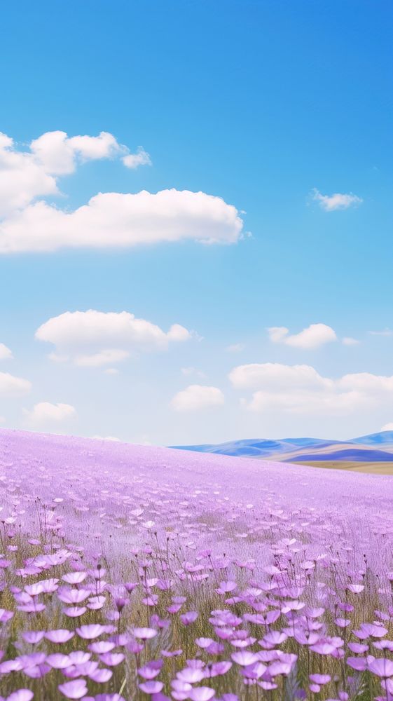 Spring field flower backgrounds landscape. AI generated Image by rawpixel.