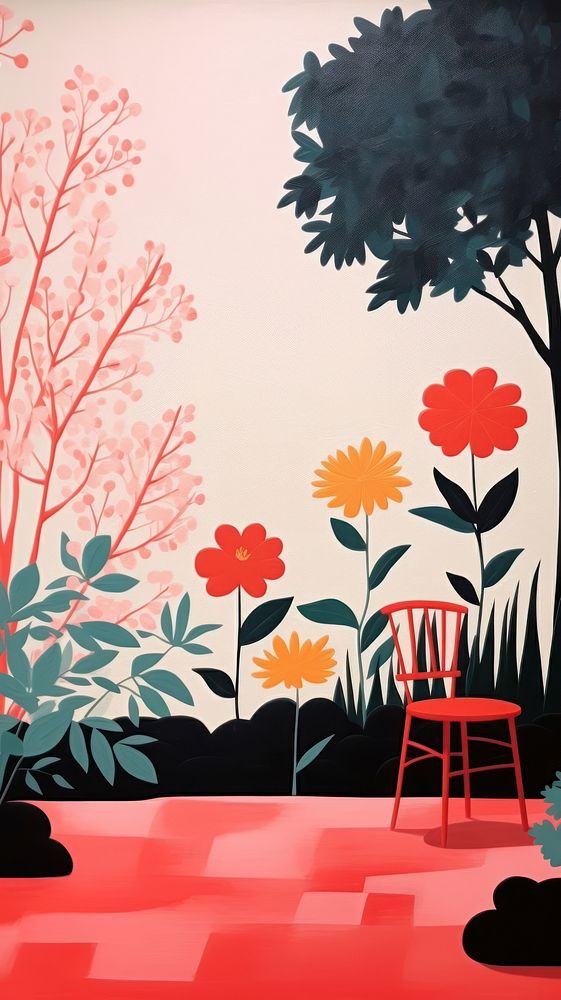 English garden furniture painting pattern. AI generated Image by rawpixel.