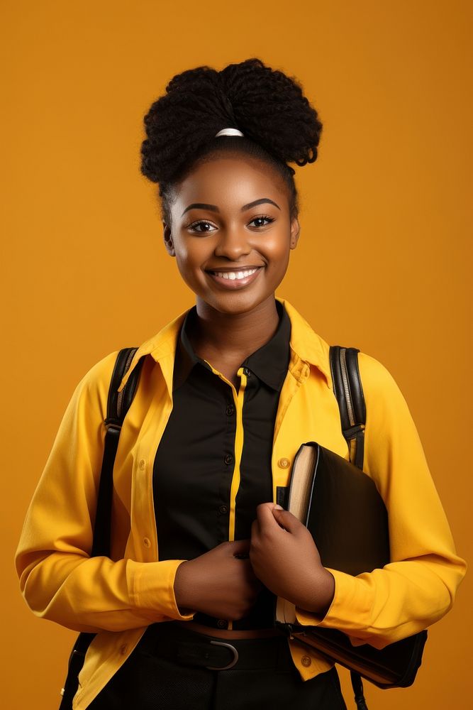 African student portrait smile photo. AI generated Image by rawpixel.