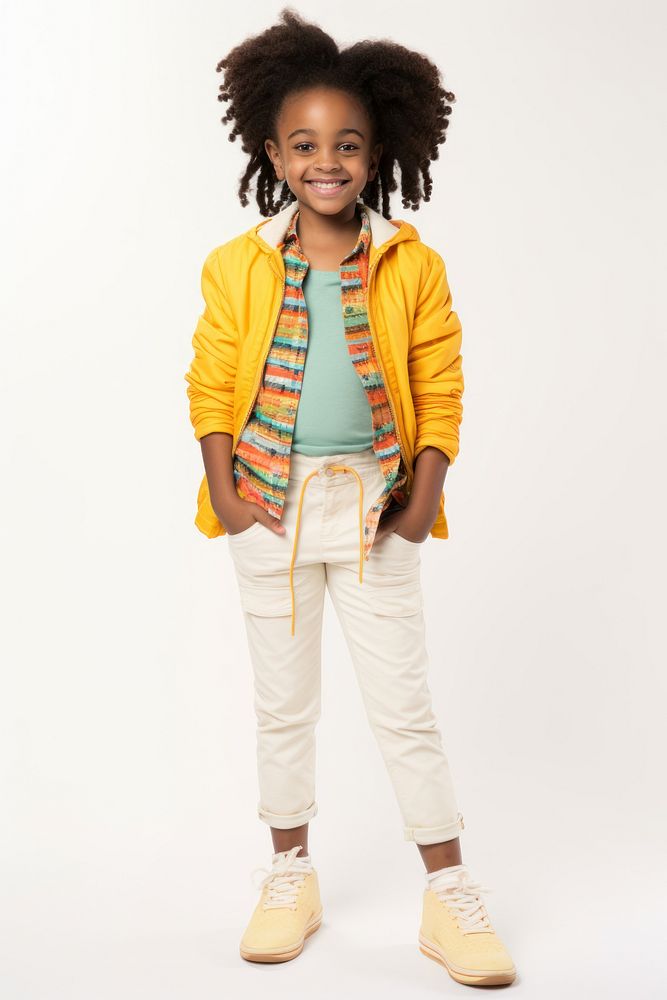 African female student kid footwear cheerful standing. AI generated Image by rawpixel.
