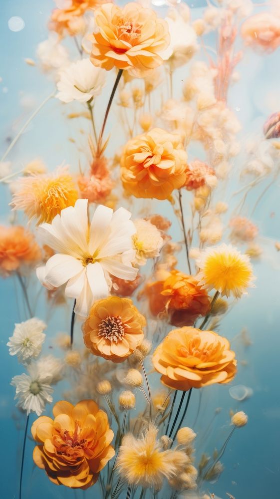 Dried flowers on the bright background underwater nature petal. AI generated Image by rawpixel.