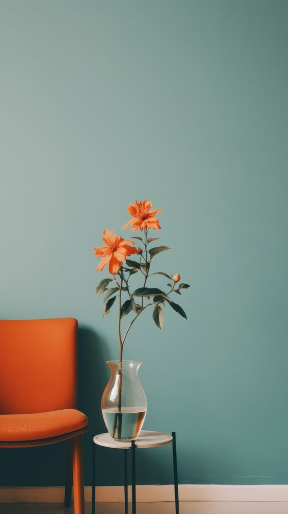 Flower in livingroom furniture chair plant. AI generated Image by rawpixel.