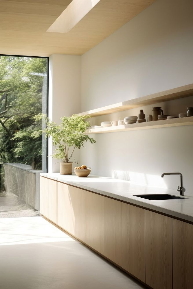 Minimal kitchen window plant sink. AI generated Image by rawpixel.