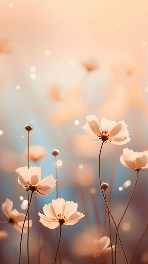 Nature bokeh with flowers outdoors blossom petal. AI generated Image by rawpixel.