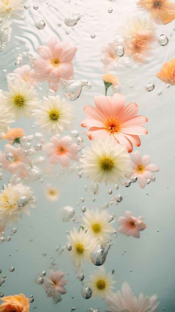 Flower underwater backgrounds outdoors nature. AI generated Image by rawpixel.