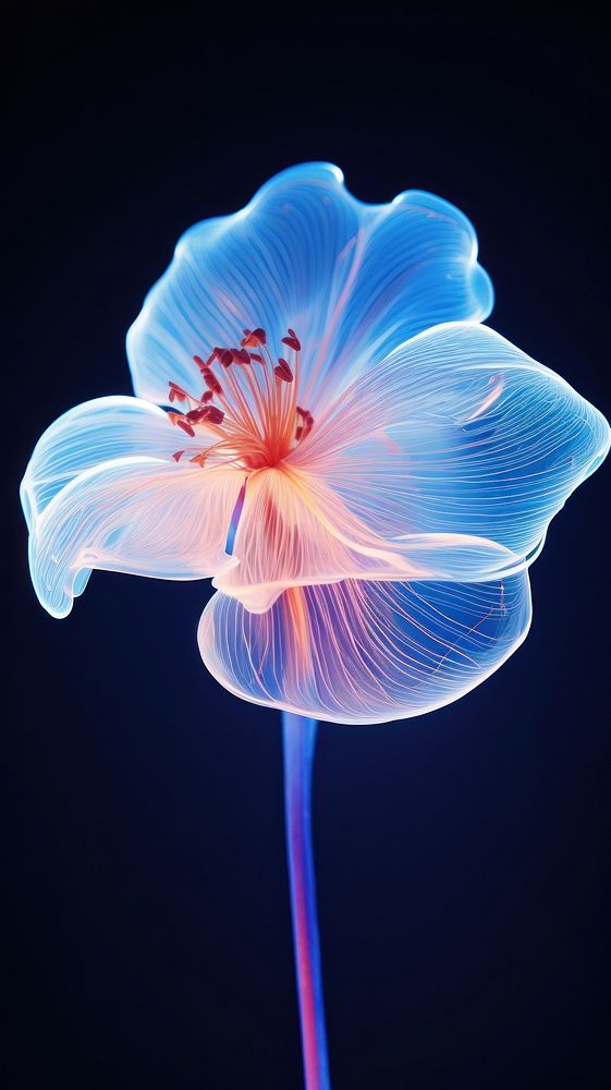 Neon flower petal plant inflorescence. AI generated Image by rawpixel.