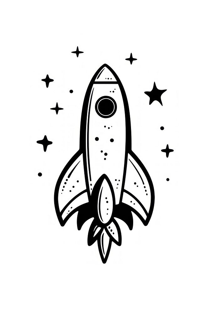 Rocket stencil shape space. AI generated Image by rawpixel.
