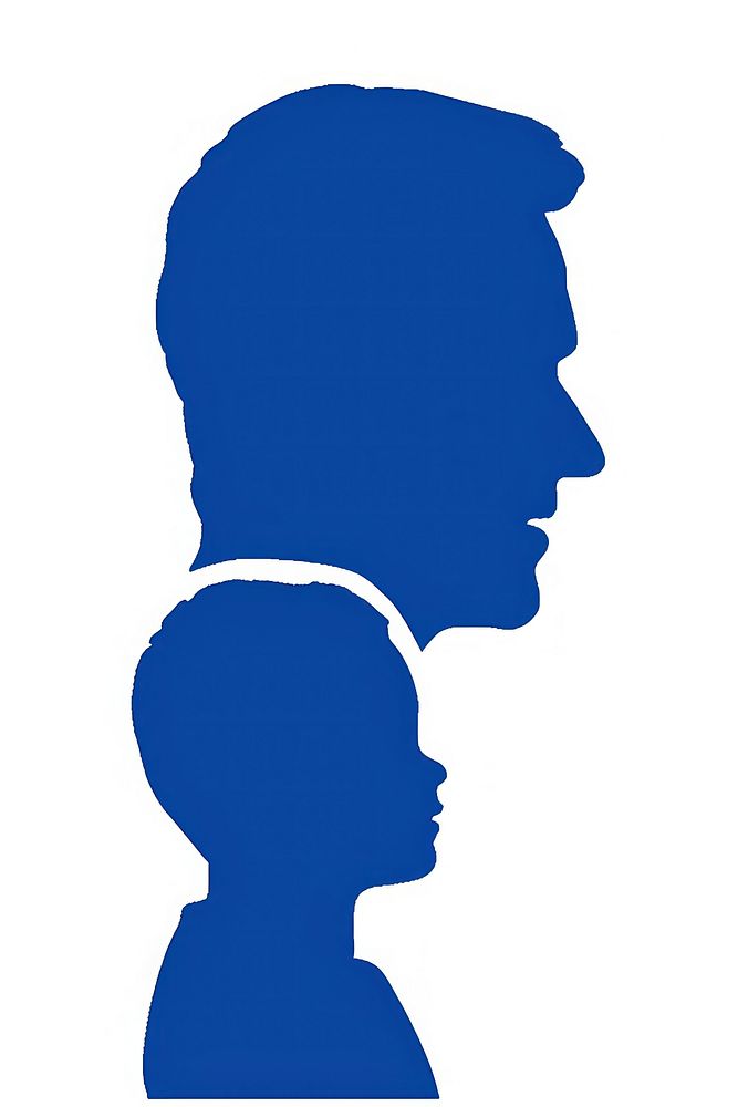 Father silhouette blue white background. AI generated Image by rawpixel.