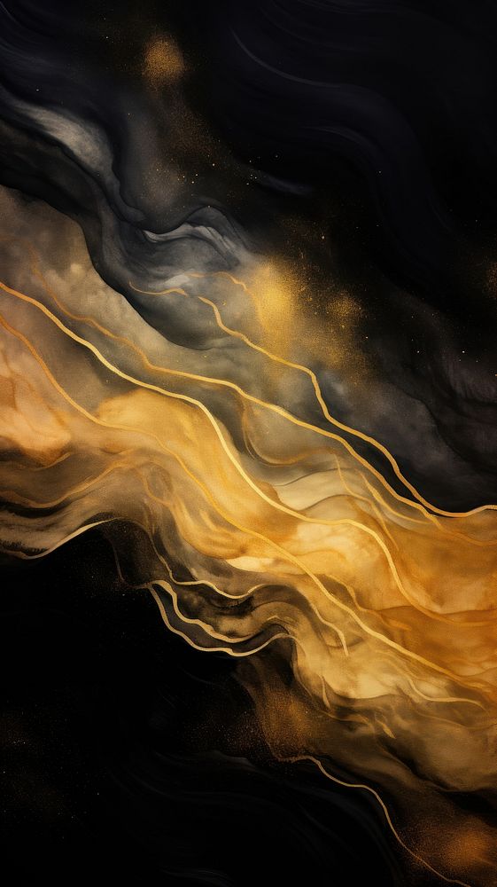 Black and gold backgrounds pattern wave. AI generated Image by rawpixel.