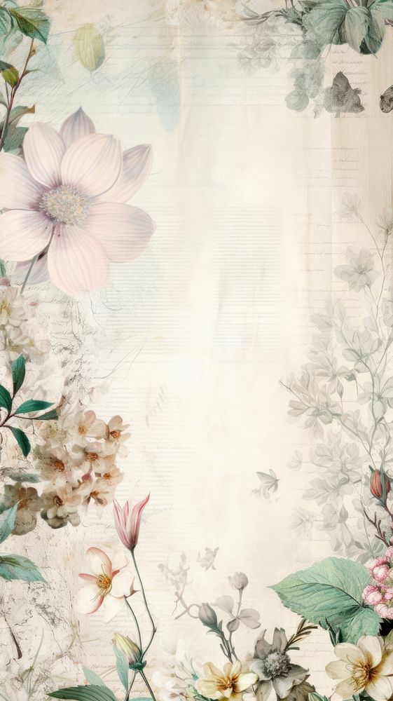 Botanical border backgrounds pattern flower. AI generated Image by rawpixel.