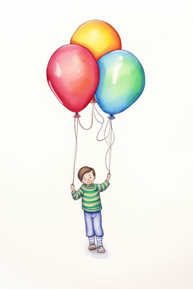 Balloon drawing anniversary celebration. AI generated Image by rawpixel.