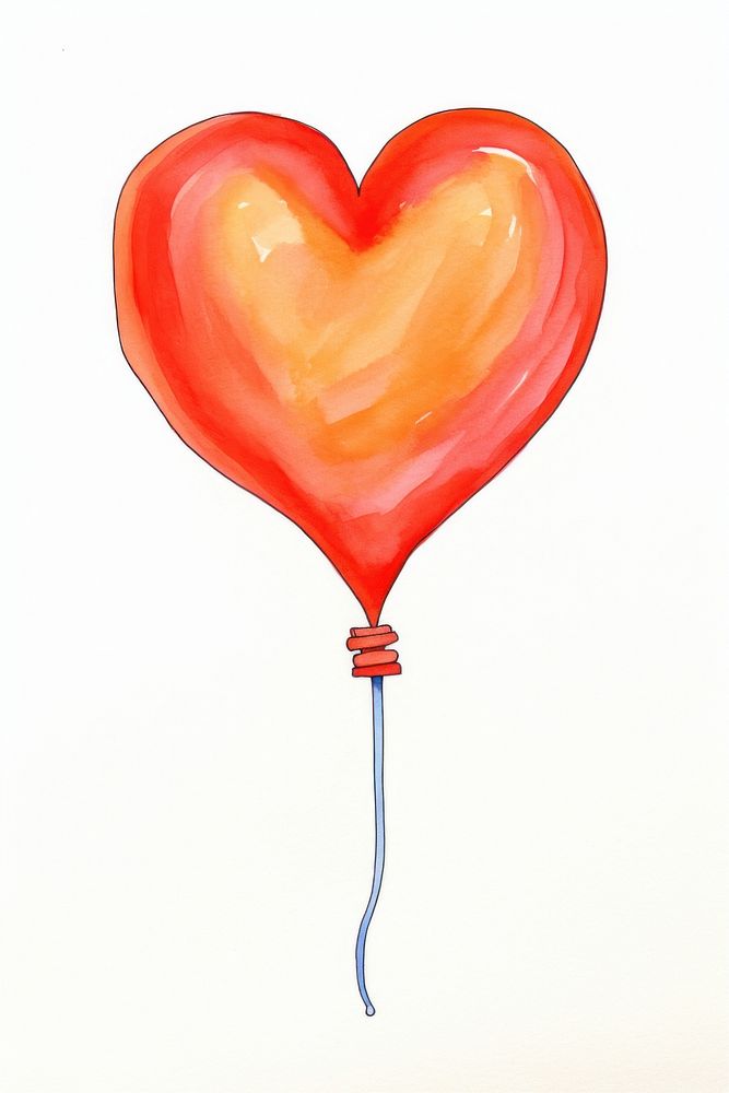 A heart balloon clipart drawing red creativity. AI generated Image by rawpixel.