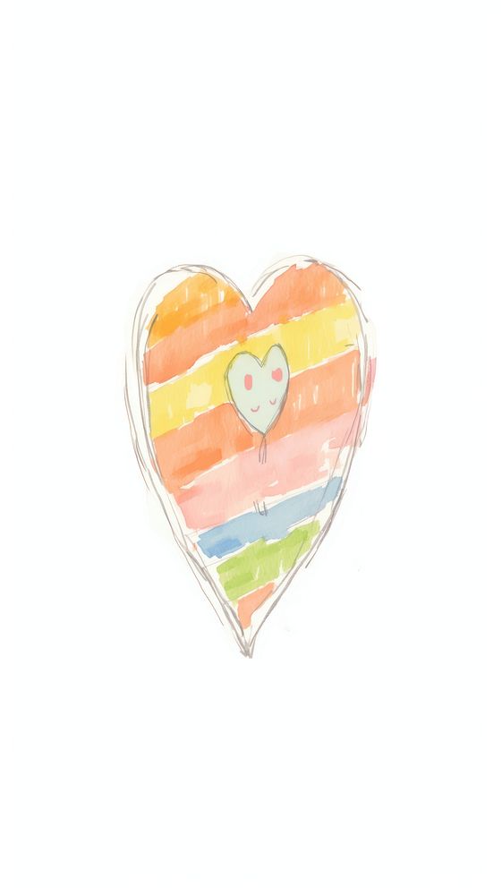Cute little line heart sketch creativity painting. AI generated Image by rawpixel.