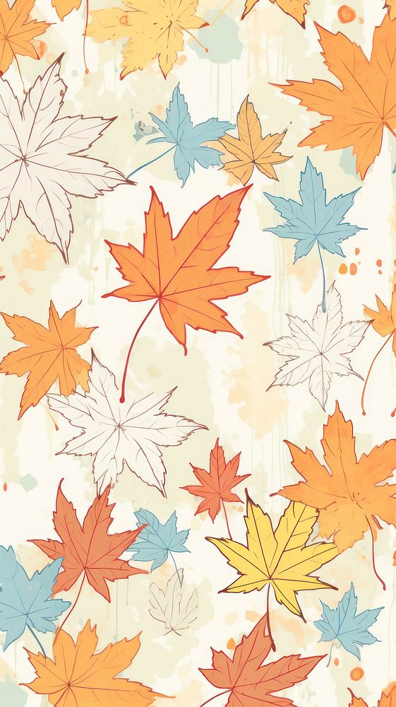 Cute maple leave wallpaper backgrounds leaves plant. AI generated Image by rawpixel.