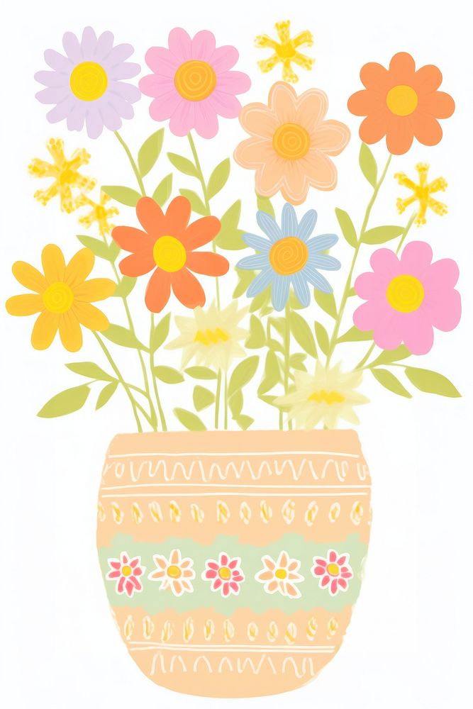 Flower pot art pattern craft. AI generated Image by rawpixel.