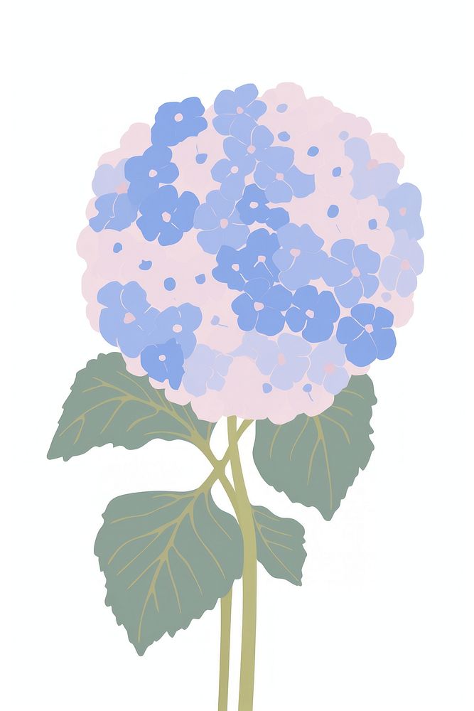 Hydrangea flower plant leaf art. AI generated Image by rawpixel.