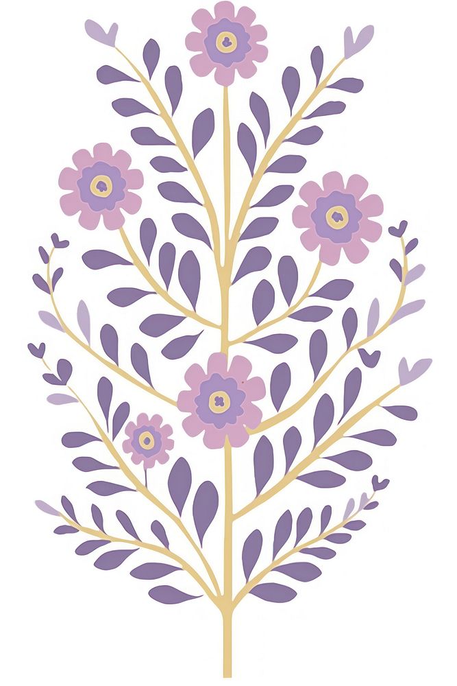 Lavender flower pattern plant art. AI generated Image by rawpixel.