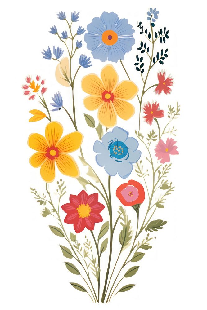 Wildflower pattern plant art. AI generated Image by rawpixel.