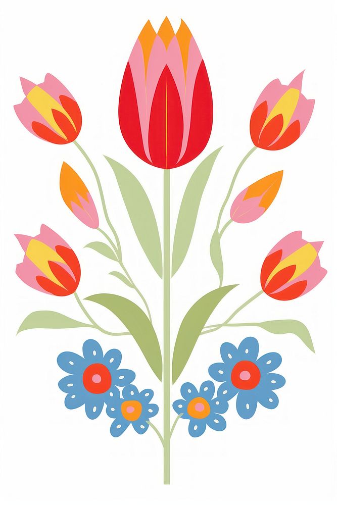 Tulip pattern flower plant. AI generated Image by rawpixel.