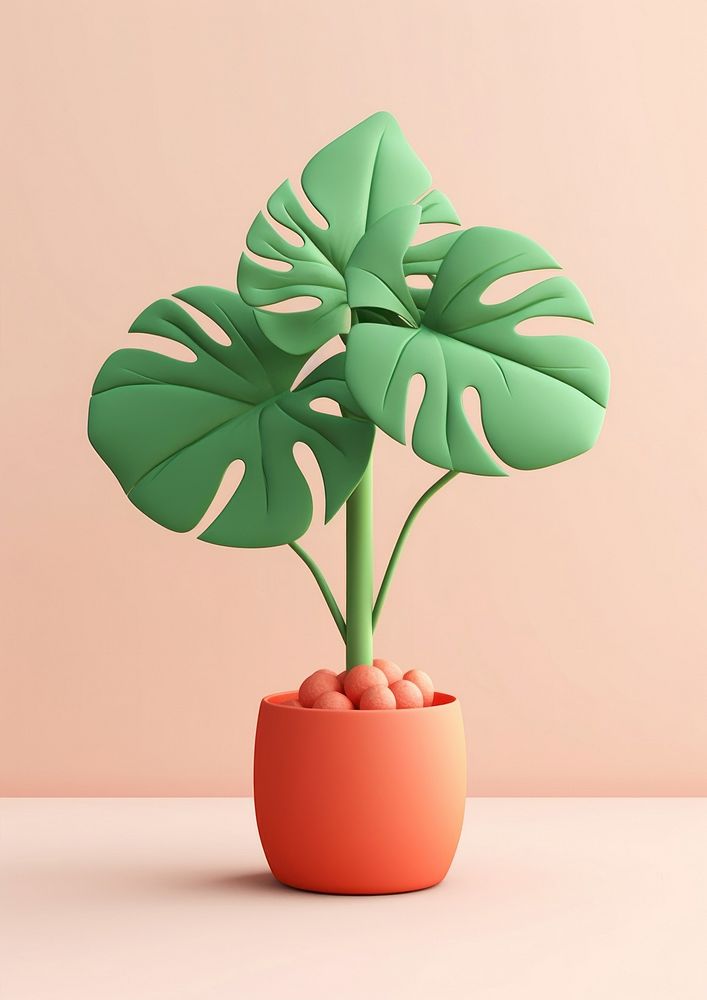 Monstera plant leaf houseplant freshness. AI generated Image by rawpixel.