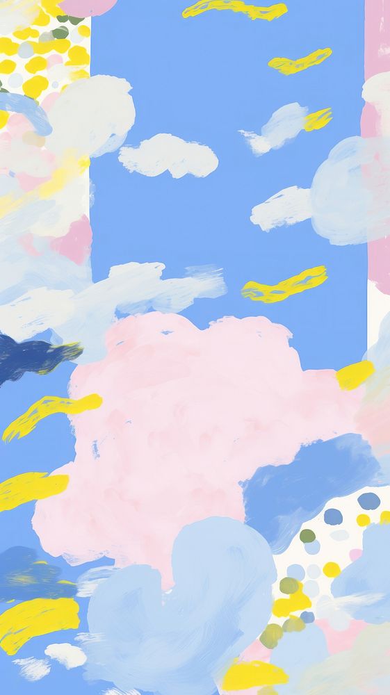 Blue sky abstract painting outdoors. AI generated Image by rawpixel.