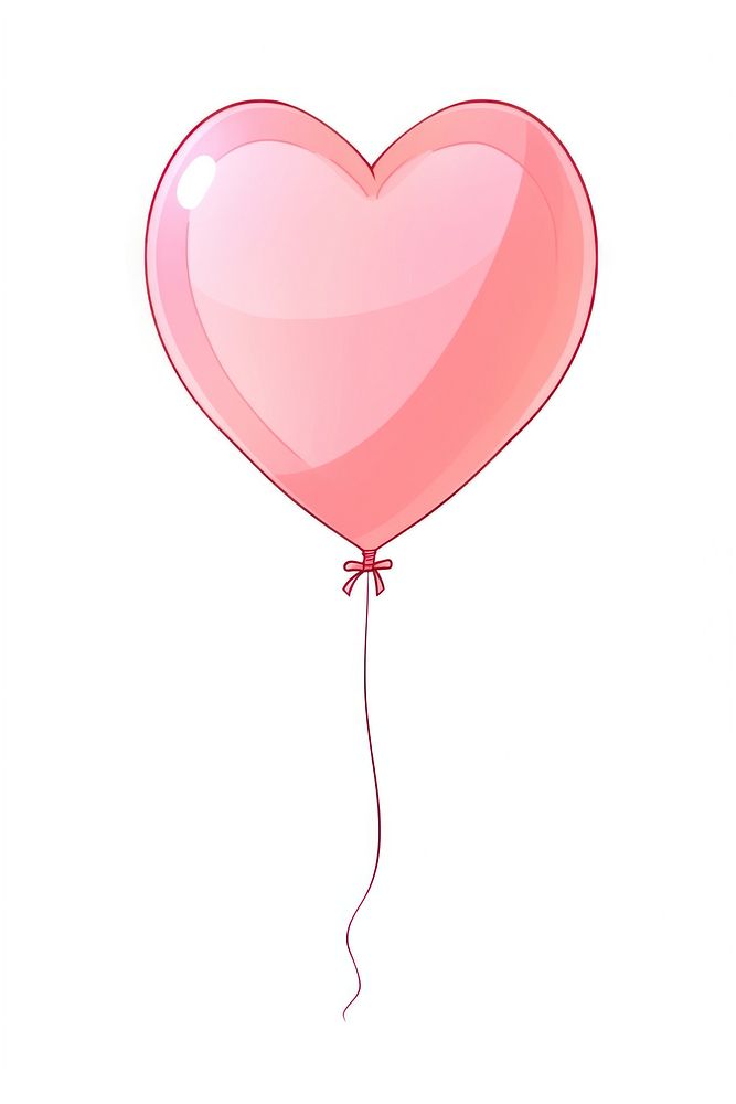 A heart balloon white background celebration cartoon. AI generated Image by rawpixel.