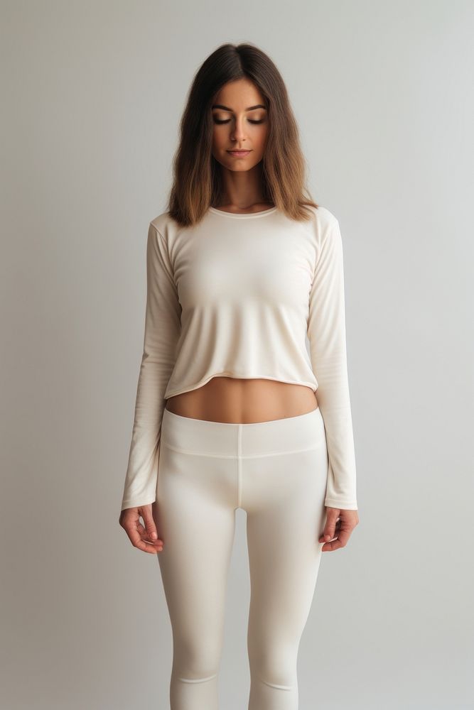 Yoga mat spandex sleeve blouse. AI generated Image by rawpixel.