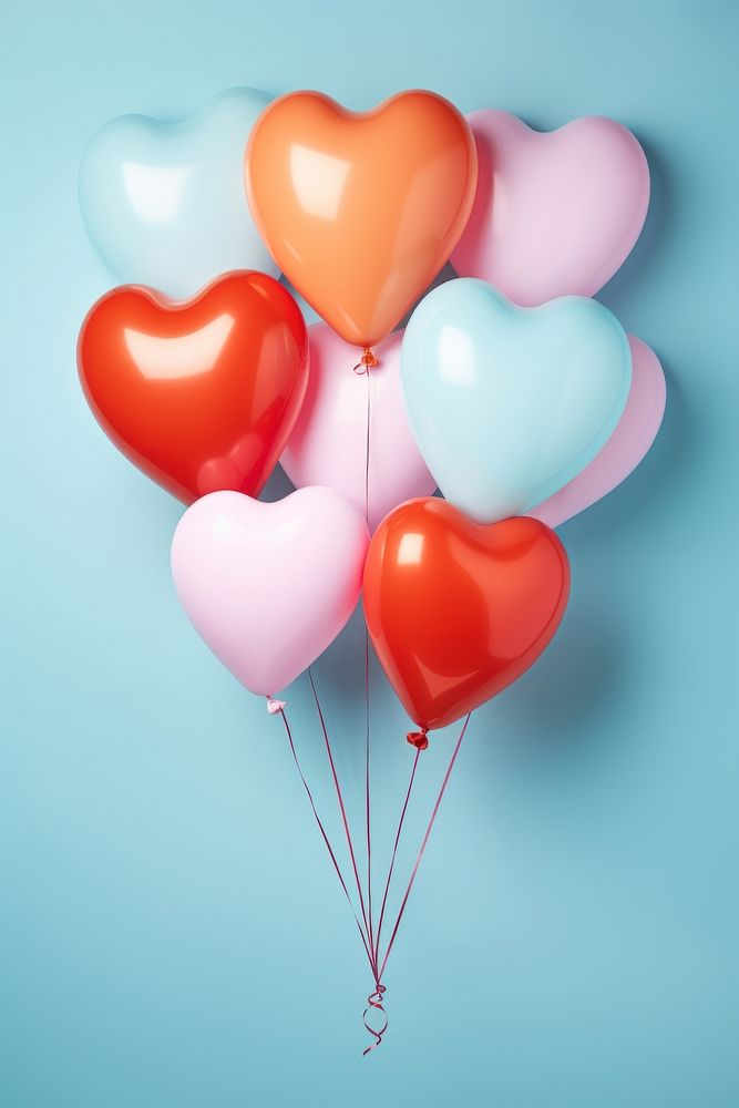Heart shaped balloons anniversary celebration decoration. AI generated Image by rawpixel.