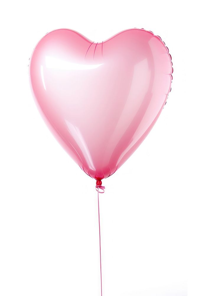 Pink heart shaped balloon white background celebration anniversary. AI generated Image by rawpixel.