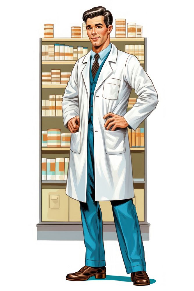 Pharmacist adult white background architecture. 