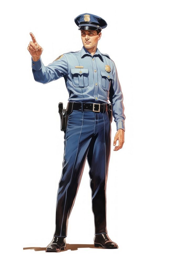 Police Officer officer adult white background. AI generated Image by rawpixel.