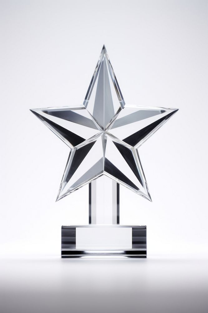 Crystal award star trophy white background simplicity lighting. AI generated Image by rawpixel.