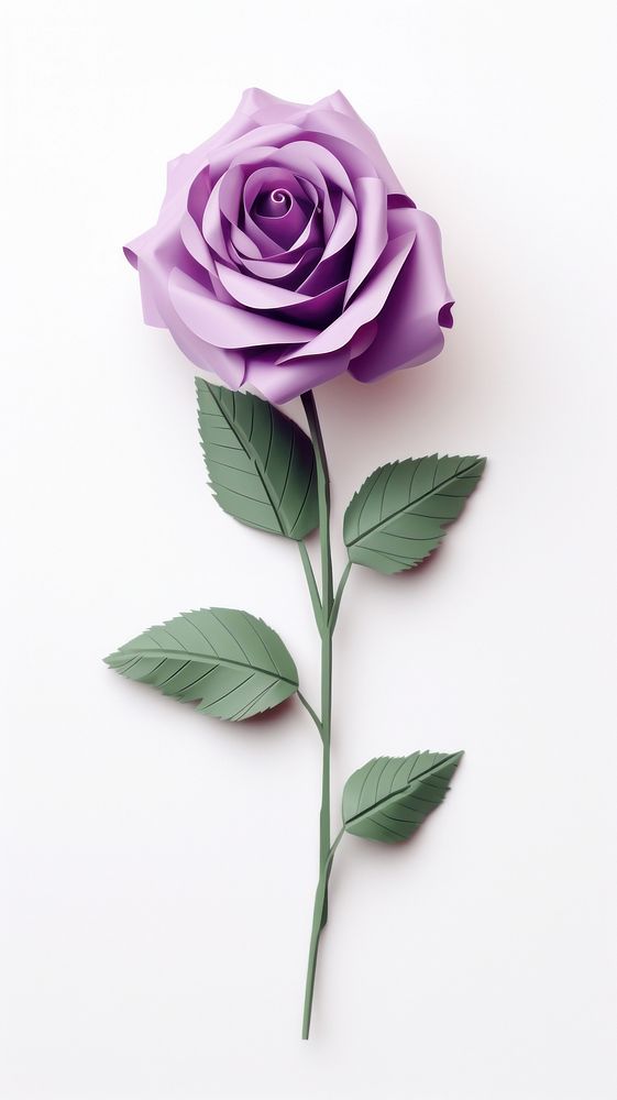 Violet rose flower plant white background. AI generated Image by rawpixel.
