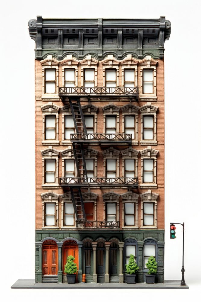 City block apartment architecture building street. AI generated Image by rawpixel.